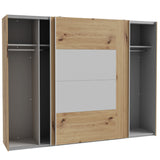 SATURN Kleiderschrank 280 cm Holz Eiche/weiss