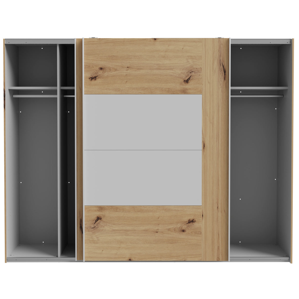 SATURN Kleiderschrank 280 cm Holz Eiche/weiss