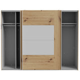SATURN Kleiderschrank 280 cm Holz Eiche/weiss