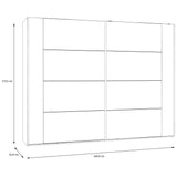 SATURN Kleiderschrank 280 cm Holz Eiche/weiss