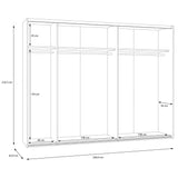 SATURN Kleiderschrank 280 cm Holz Eiche/weiss