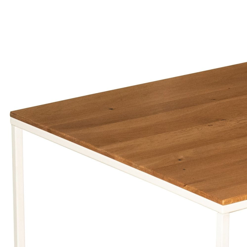 Karl Couchtisch massives Eichenholz mit weiss