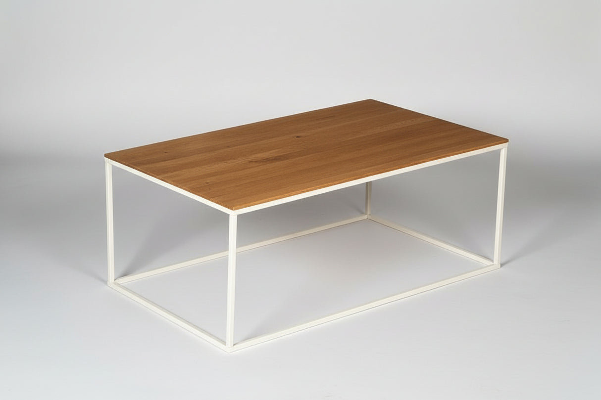 Karl Couchtisch massives Eichenholz mit weiss