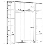 Kleiderschrank mit Spiegel Naruto 200 cm weiss