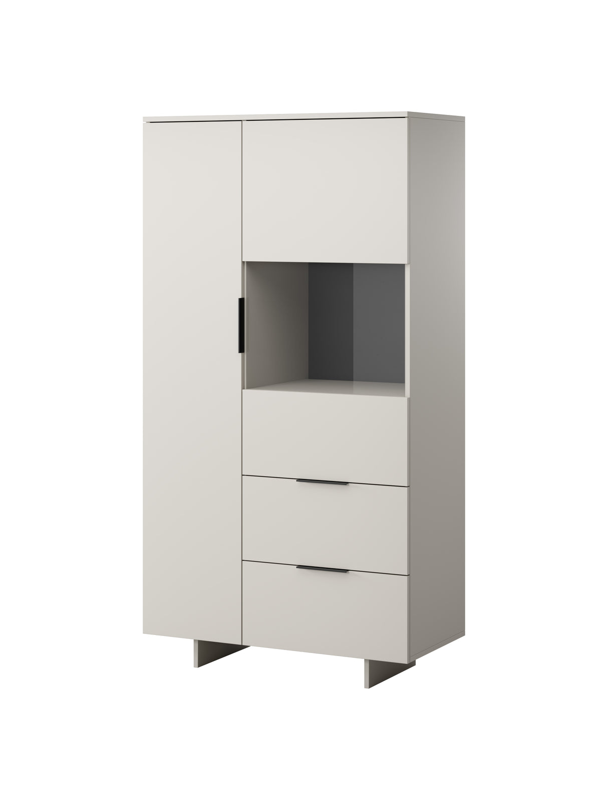 Kombi -Vitrine AVENA  90×170×41,5 cm – Beige Matt