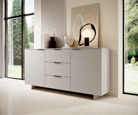 Kombi -Vitrine AVENA  90×170×41,5 cm – Beige Matt
