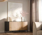 Couchtisch ROVERE 100×49×55cm – Schwarz matt & Eiche Artisan