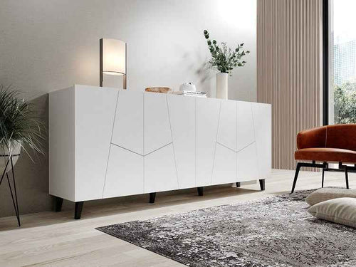 Kommode, ETNARO DESIGN 200x80x45cm, Eiche /Schwarz matt