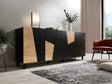 Kommode, ETNARO DESIGN 200x80x45cm, Eiche /Schwarz matt