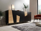 Kommode, ETNARO DESIGN 200x80x45cm, Eiche /Schwarz matt