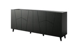 Kommode, ETNARO DESIGN 200x80x45cm, Eiche /Schwarz matt