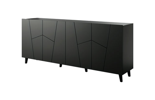 Kommode, ETNARO DESIGN 200x80x45cm, Schwarz matt