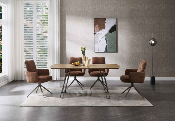 LANDSCAPE Metallbeine in Wildeiche Farbe 180x90x76