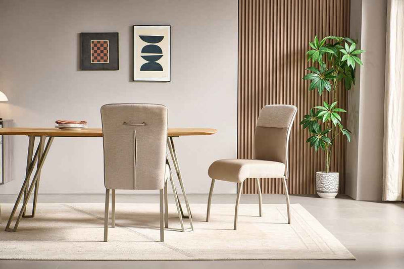 LANDSCAPE Metallbeine in Wildeiche Farbe 180x90x76