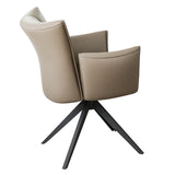 MONZA Drehstuhl Rindsleder braun 360°-Funktion