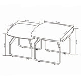 Federer 2-teiliger Couchtisch 70x70cm & 50x50cm