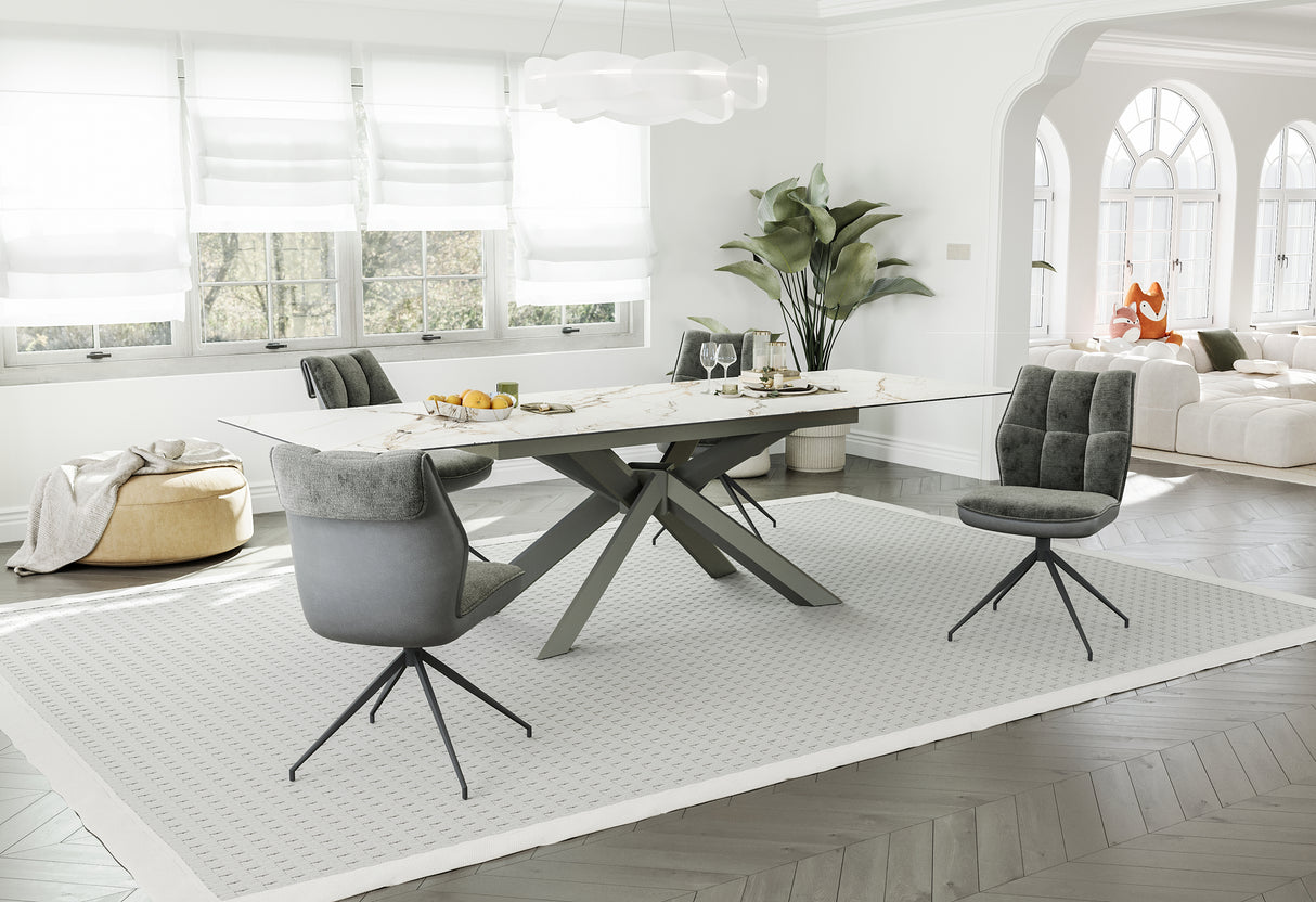 Vision Extend Esstisch Ausziehb. Marmor weiss