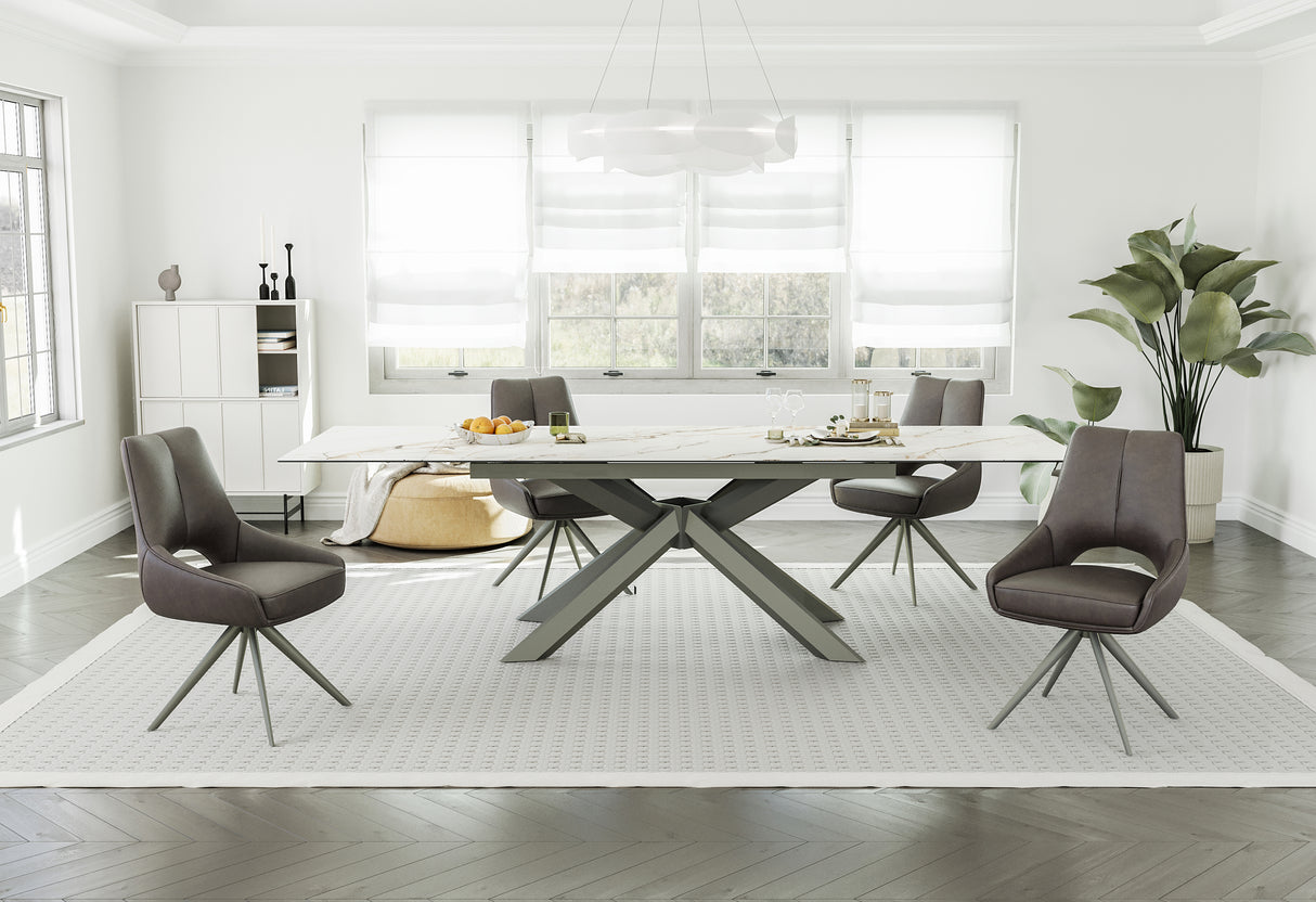 Vision Extend Esstisch Ausziehb. Marmor weiss