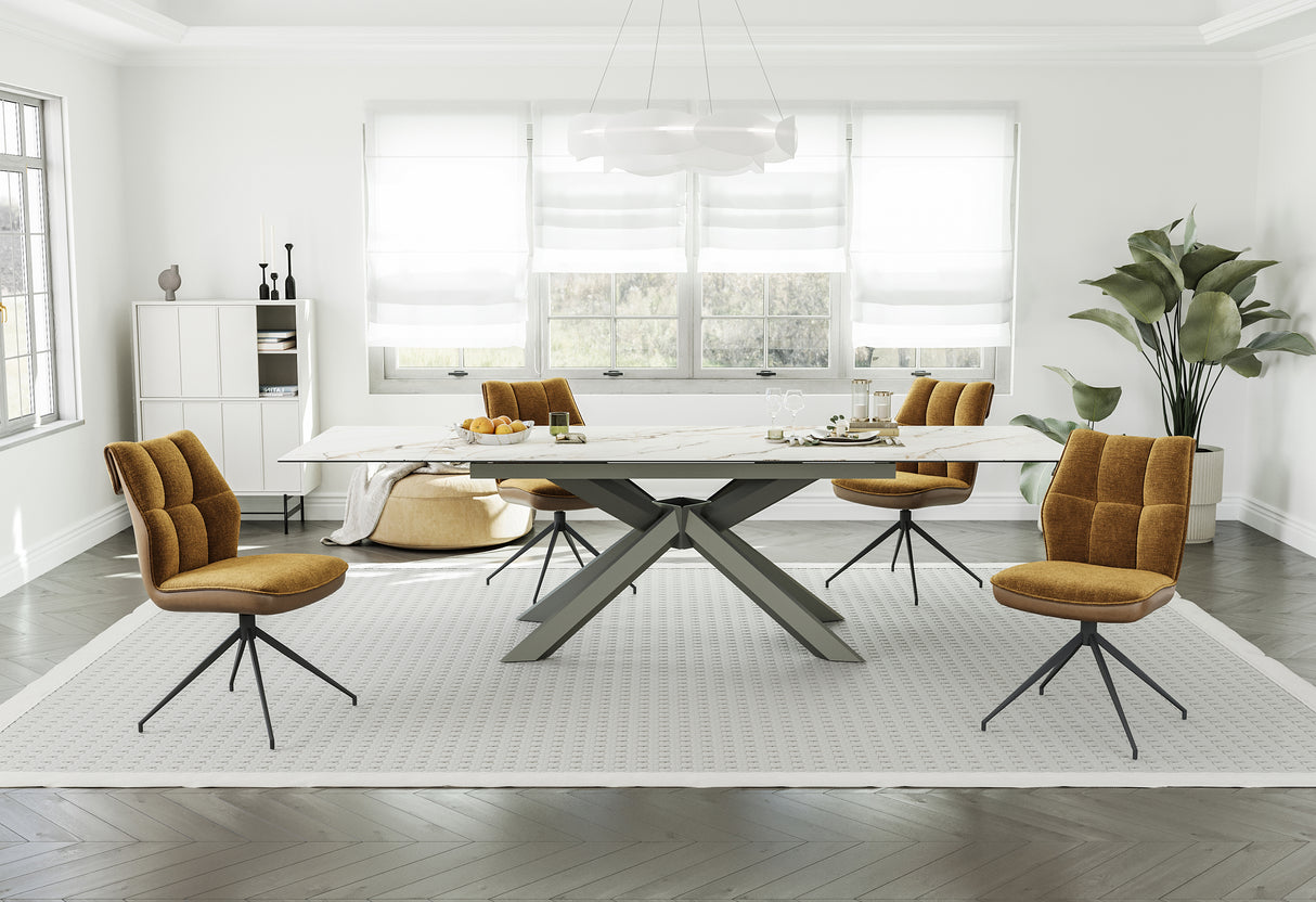 Vision Extend Esstisch Ausziehb. Marmor weiss