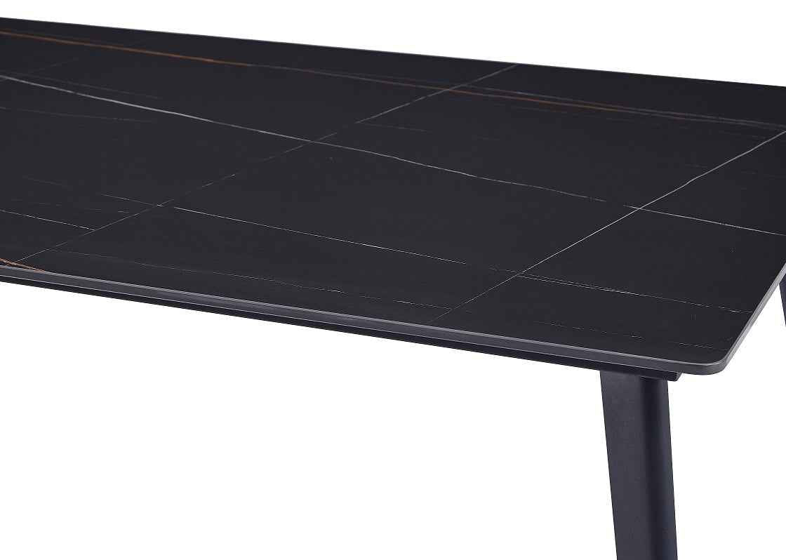 MARVÉLLE – Moderner Esstisch in Braun-Gold Marmor-Optik