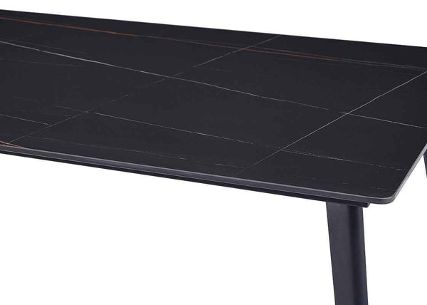 MARVÉLLE – Moderner Esstisch in Braun-Gold Marmor-Optik