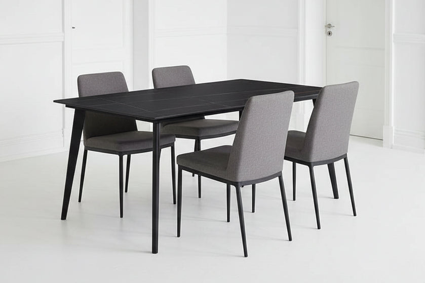 MARVÉLLE – Moderner Esstisch in Braun-Gold Marmor-Optik