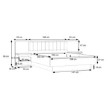 MAXIM Komplett Bett + 2 Nachttische, Eiche Holz/ Grau 273x210x95