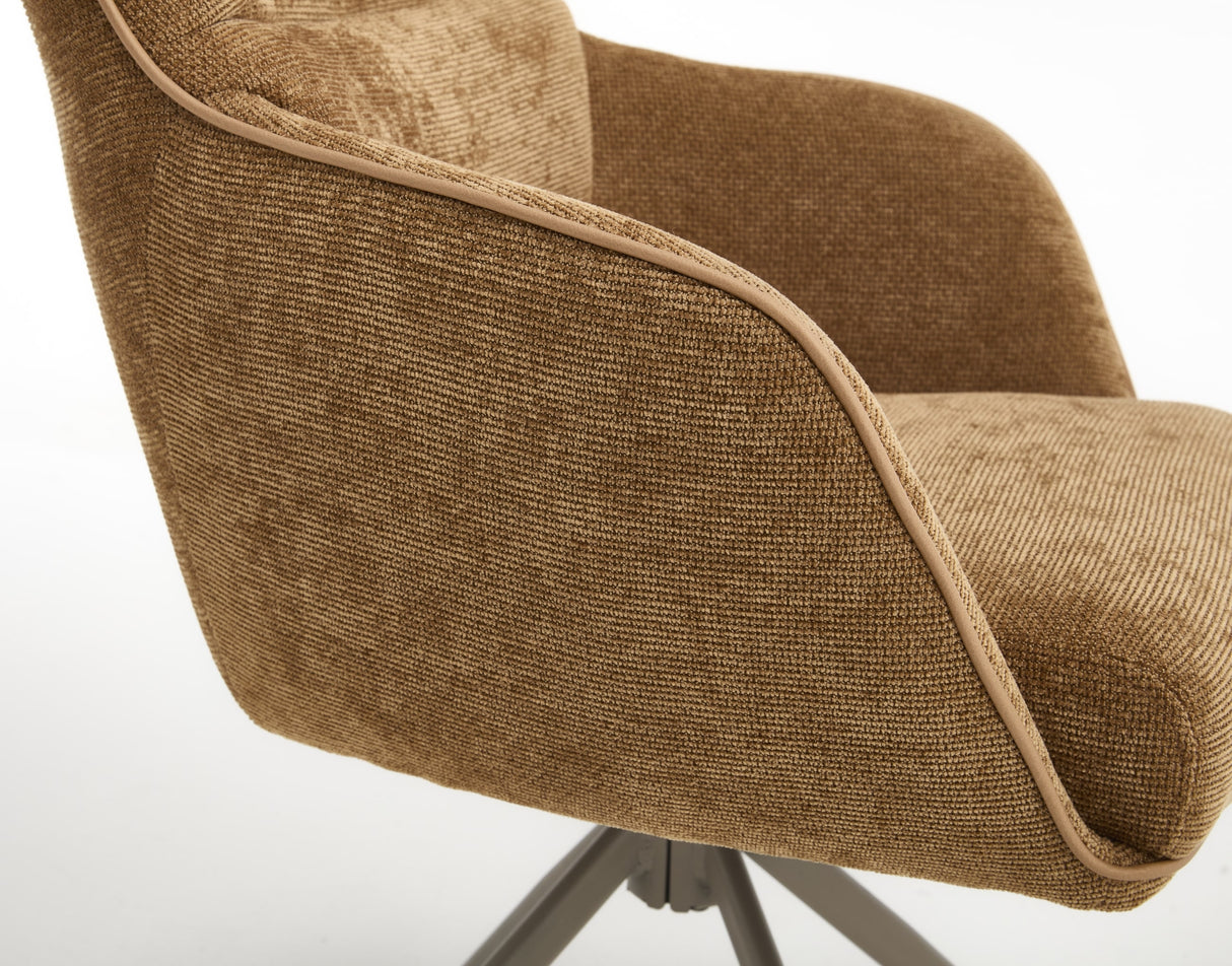 Smart Stuhl Armlehnstuhl mit Federung & 360° Braun