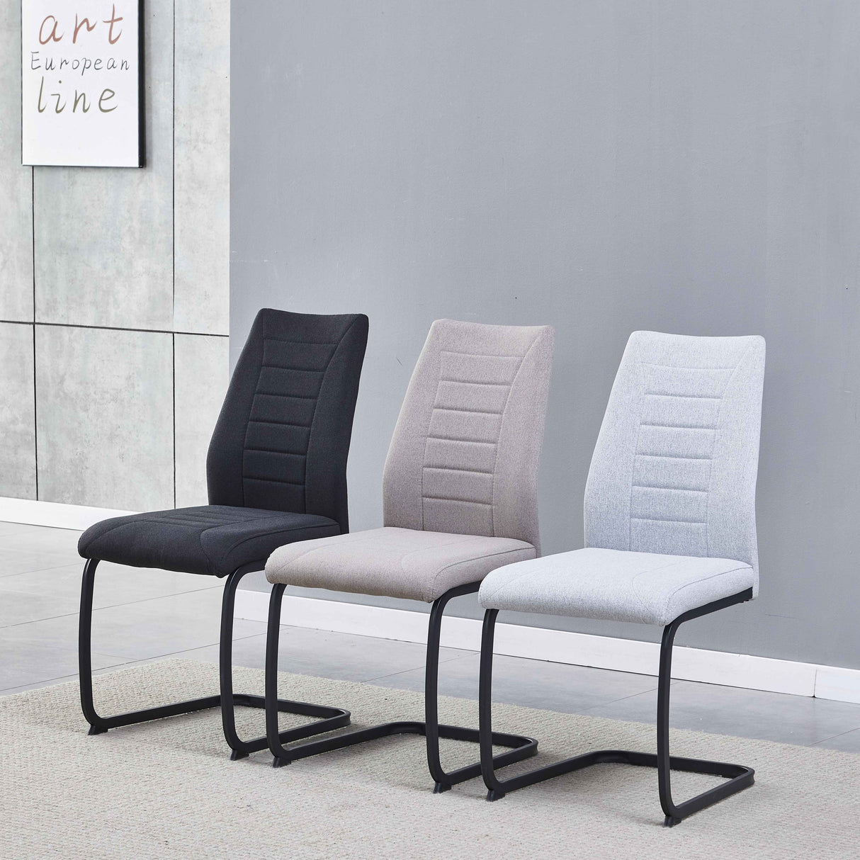 NEVIA – Komfort Freischwinger Stuhl Taupe 43x60x92cm