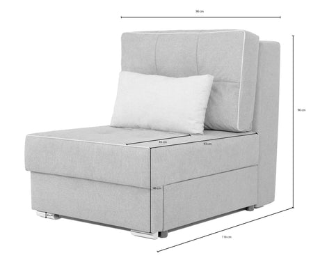 NIZA Relax Sessel mit Schlafunktion grau mit Bonell