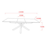 NOREGA – Flexibler Design-Esstisch 180-220x100 cm black