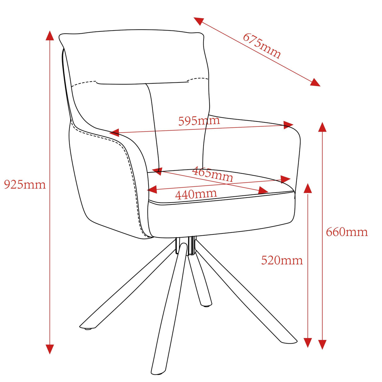 NOVA Turn Armlehnstuhl 180°Drehbar, hellbraun