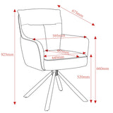 NOVA Turn Armlehnstuhl 180°Drehbar, hellbraun