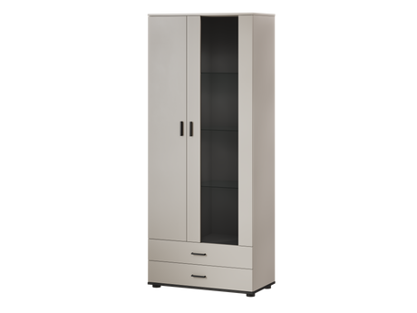 NUVOLA+ Vitrine S1, Kaschmir + Schwarz mit LED