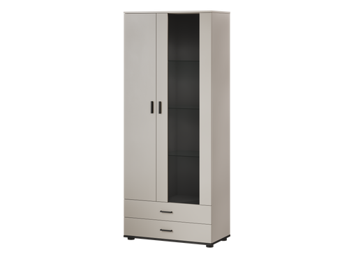 NUVOLA+ Vitrine S1, Kaschmir + Schwarz mit LED