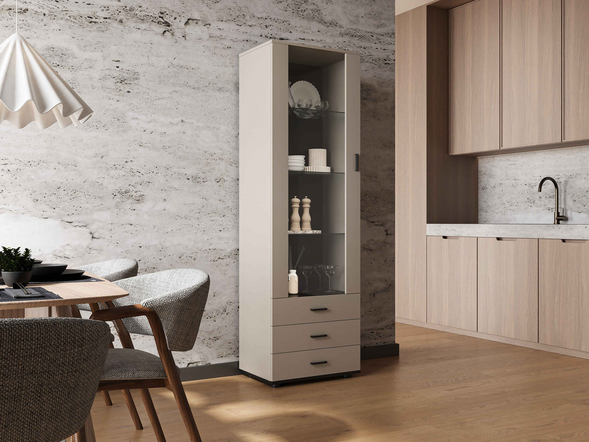 NUVOLA+ Kommode S7, Kaschmir + Schwarz mit LED