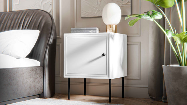 Set Nachttisch, MAISON LINEA 44,5x59x40.5 cm, Weiss matt