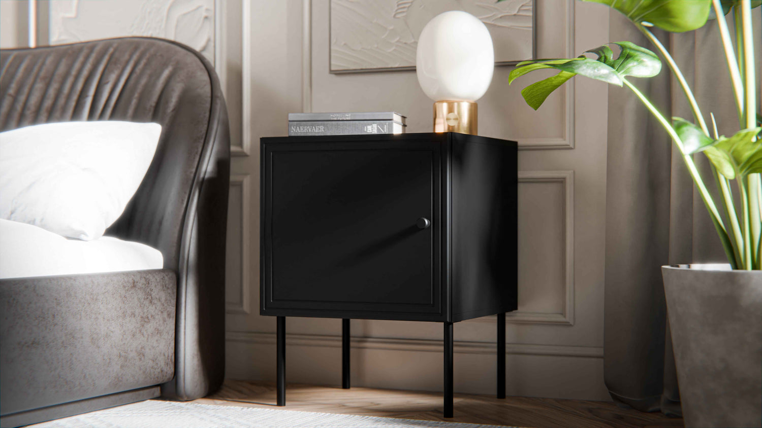 Set Nachttisch, MAISON LINEA 44,5x59x40.5 cm, Weiss matt