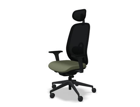 Oliver Bürostuhl 360 Kopf.+ 4D schwarz /olivgrün Grain Stoff - Prime Möbel