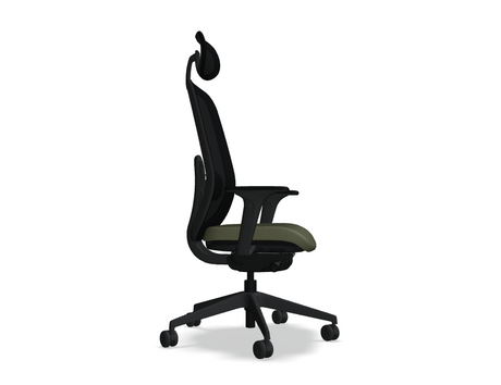 Oliver Bürostuhl 360 Kopf.+ 4D schwarz /olivgrün Grain Stoff - Prime Möbel