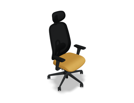 Oliver Bürostuhl 360 Kopf.+ 4D schwarz /gelb Grain Stoff - Prime Möbel