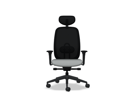Oliver Bürostuhl 360 Kopf.+ 4D schwarz /grau Grain Stoff - Prime Möbel