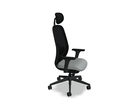 Oliver Bürostuhl 360 Kopf.+ 4D schwarz /grau Grain Stoff - Prime Möbel