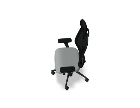 Oliver Bürostuhl 360 Kopf.+ 4D schwarz /grau Grain Stoff - Prime Möbel