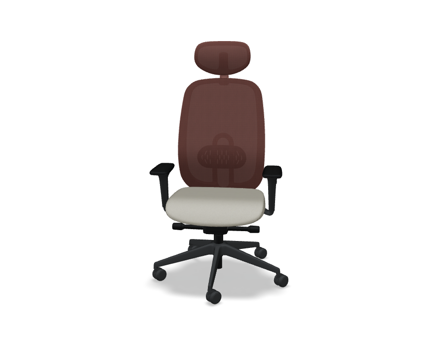 Oliver Bürostuhl 360 Kopf.+ 4D rot/beige Grain - Prime Möbel