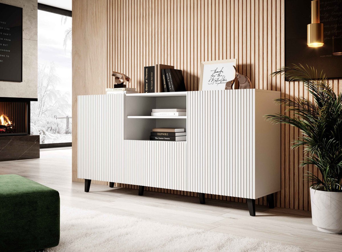 PALMOS Kommode - Mattschwarz 150x82x42cm - Modern
