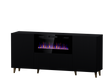 PALMOS Kommode mit Elektro Kamin- Mattschwarz 180x82x42cm