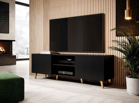 PALMOS TV-Möbel Mattschwarz  150x52x42cm - Komfort