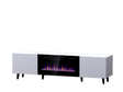 PALMOS TV-Möbel +Elektro Kamin Mattschwarz 180x49x42cm