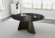 PAVARD Design Esstisch – Rund Braun, Glas + Metall Ø 160x78cm